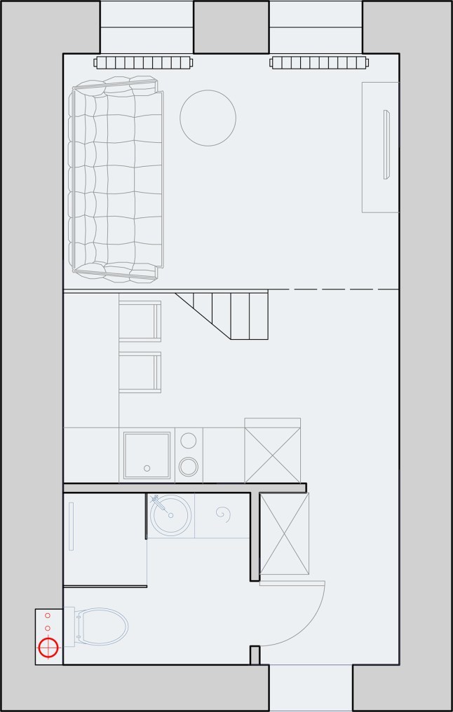 Схема первого уровня квартиры.
