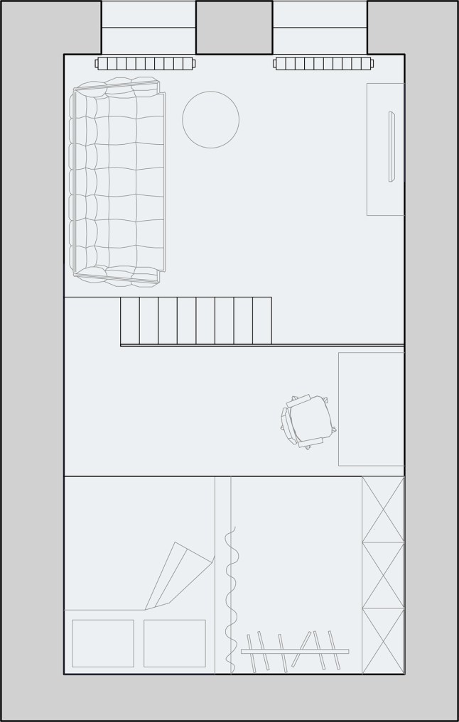 Схема второго уровня квартиры.